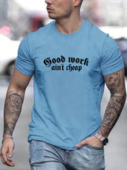 Men's Letter Print T Shirt for Summer Outdoor Activities