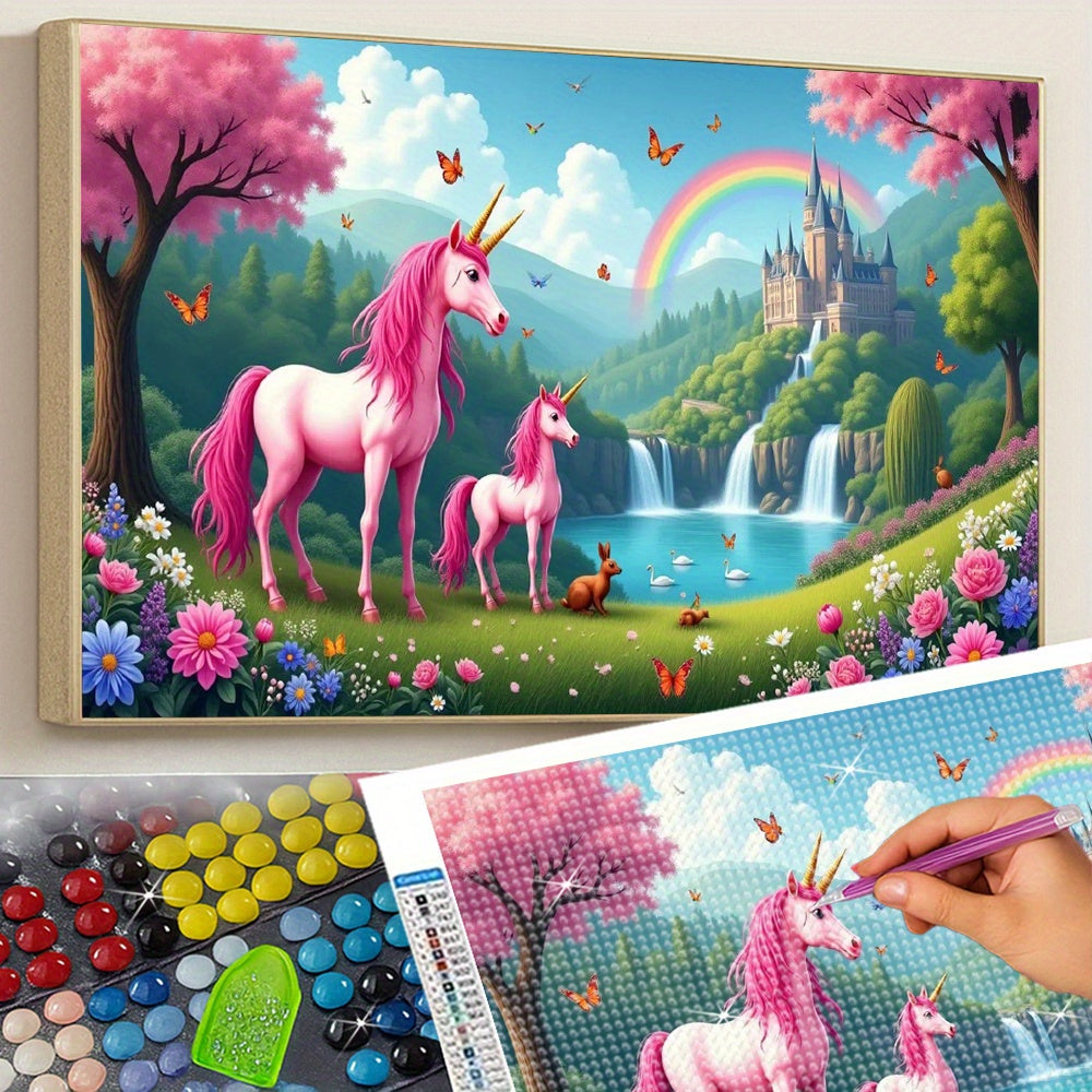 Pink Unicorn 5D Diamond Painting Kit for Adults - Magical Arts & Crafts Gift