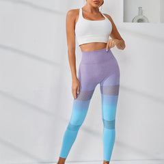 High Waist Gradient Yoga Pants Quick Drying Compression Leggings