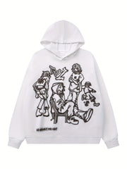 Cartoon Graphic Print Hoodie Sweatshirt Women