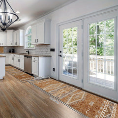 Non Slip Moroccan Tribal Kitchen Rug - Machine Washable