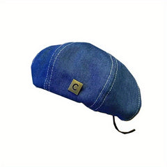 Denim Beret C Label Decor Classic Beret Cap