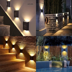 2LED Solar Wall Light Waterproof Outdoor Solar Garden Light