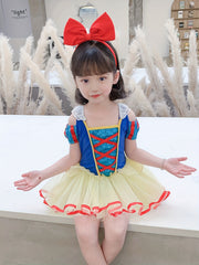 Girls Cold Shoulder Princess Tutu Ballet Leotard Dress