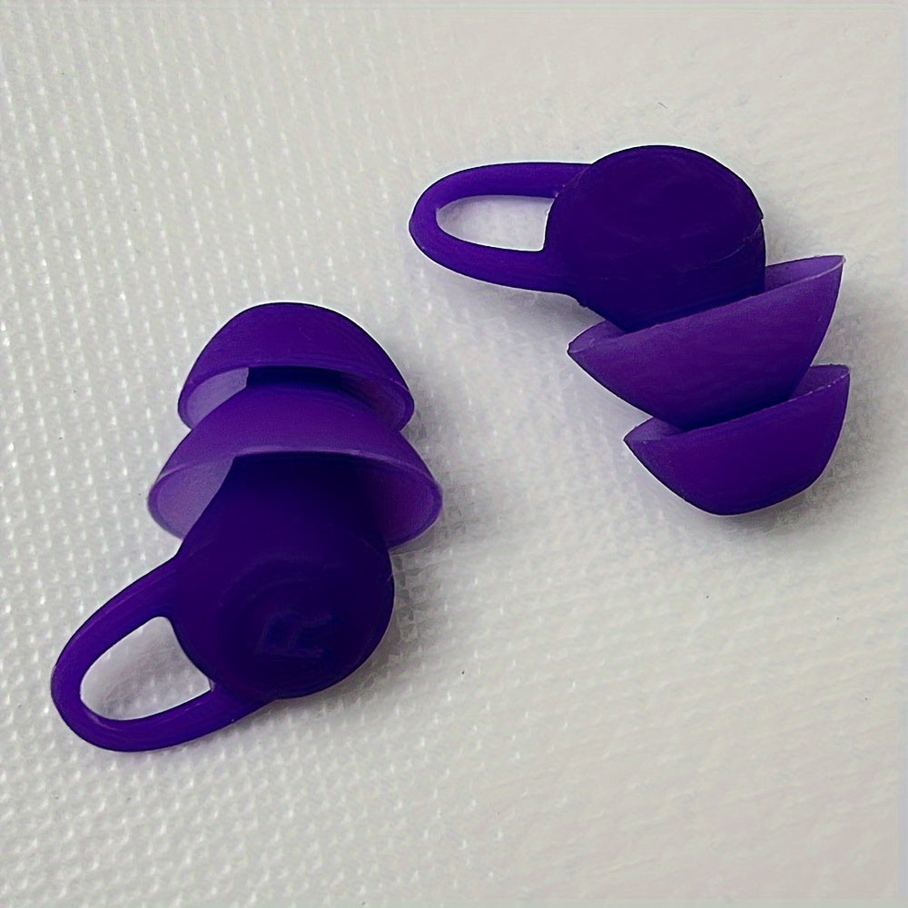 Reusable Soft Ear Plugs Double Layer Silicone Earplugs for Sleeping and Swimming