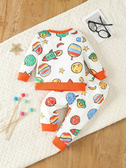 Baby Boy Cartoon Pajama Set Long Sleeve Top Pants Loungewear 2pcs