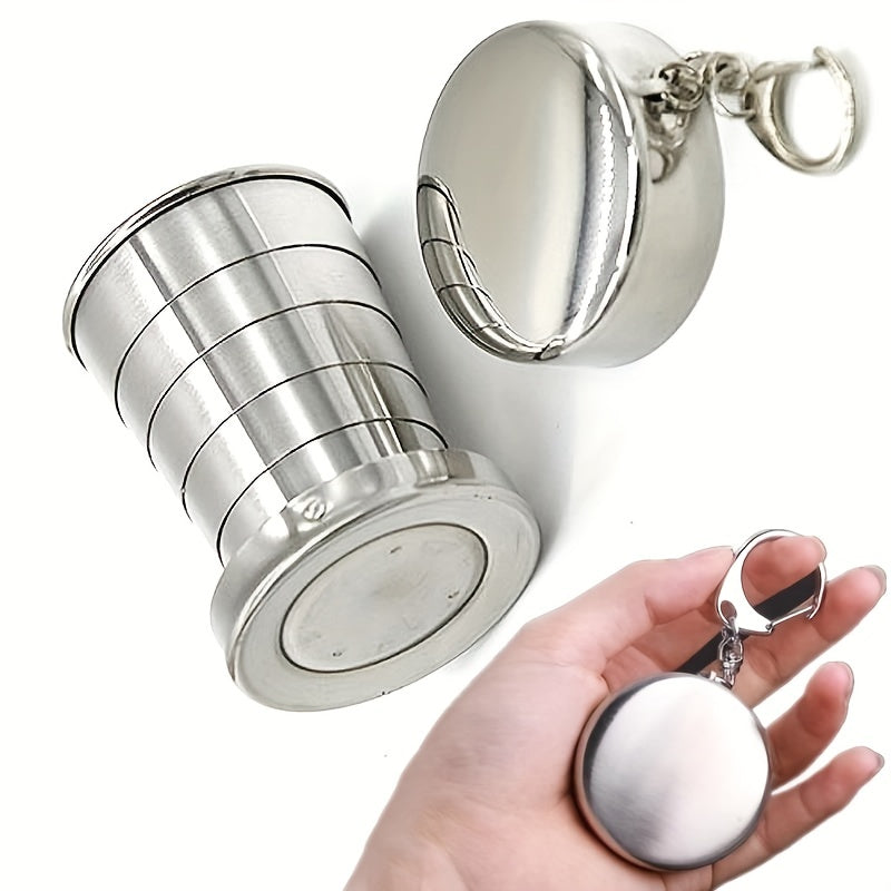 Portable Stackable Metal Folding Cup Telescopic with Keychain