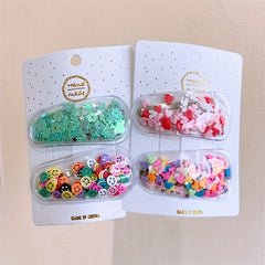 5pcs Cartoon Sequin Hair Clips Set for Girls, Holiday Party Gift