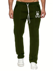 Men's Rabbit Bone Print Joggers Casual Loose Fit Pants