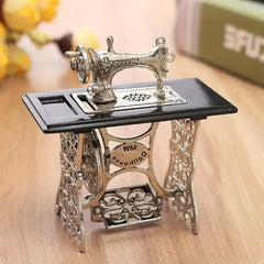 Vintage Silvery Sewing Machine Dollhouse Accessory Metal Collectible