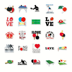 50pcs Table Tennis Graffiti Stickers Waterproof DIY Stickers