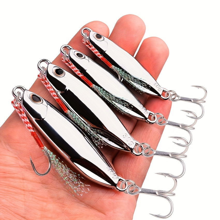 Electroplated Metal Spoon Fishing Lures 7g-40g with Hooks