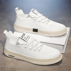 Men's Casual Low Top Lace-up Sneakers Comfortable Walking Shoes