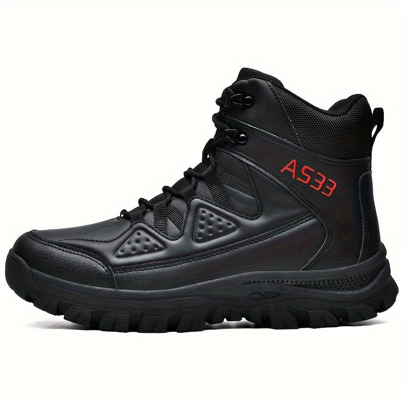 Men's High Top Military Style Hiking Boots Non-Slip Lace Up Shoes