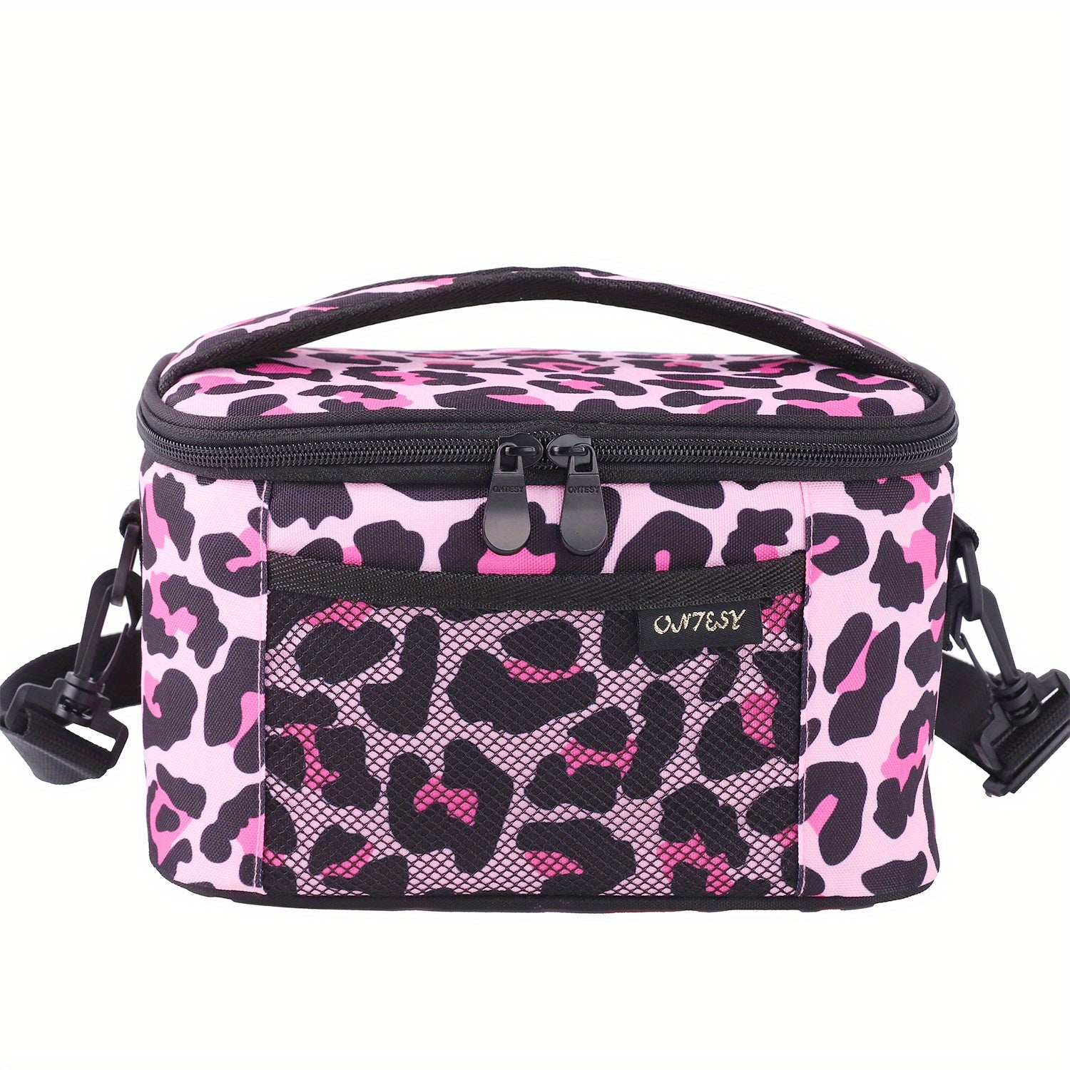 Leopard & Flower Print Women Lunch Bag Insulated Leakproof Cooler Box