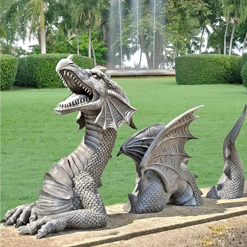 Gothic Dragon Head Statue Home Garden Decor