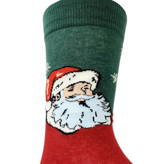 Men's Christmas Printed Cotton Socks - Santa Claus Pattern