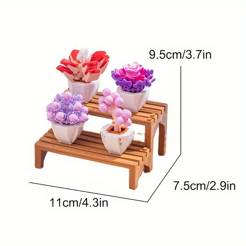 Eternal Flower Building Blocks Potted Succulent Mini DIY Model Toys