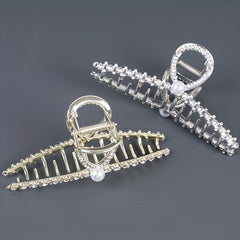 2pcs Pearl Rhinestone Claw Clips for Girls