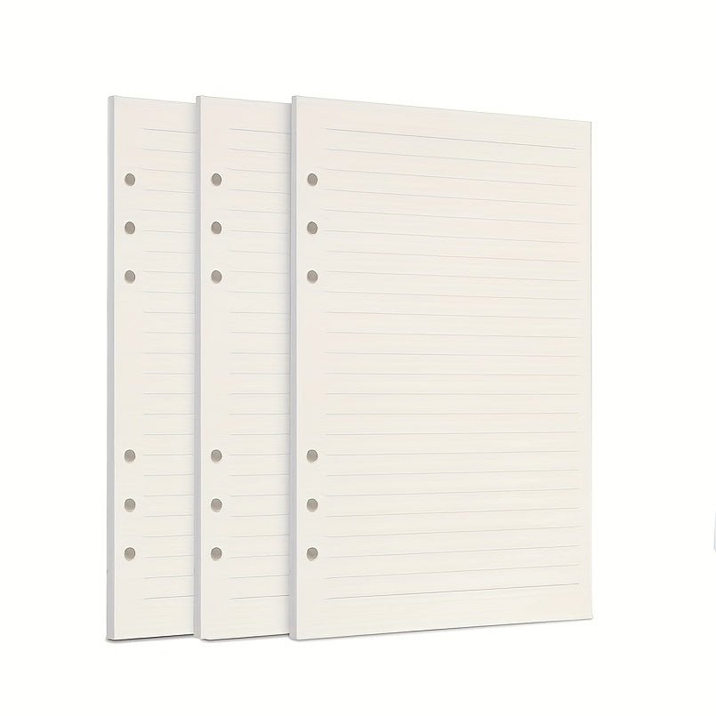 A5 Planner Filler Paper 6 Hole Punched 100gsm 270 Pages Beige Lined