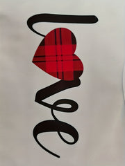 Women's Letter & Plaid Print Top & Jumpsuit Set