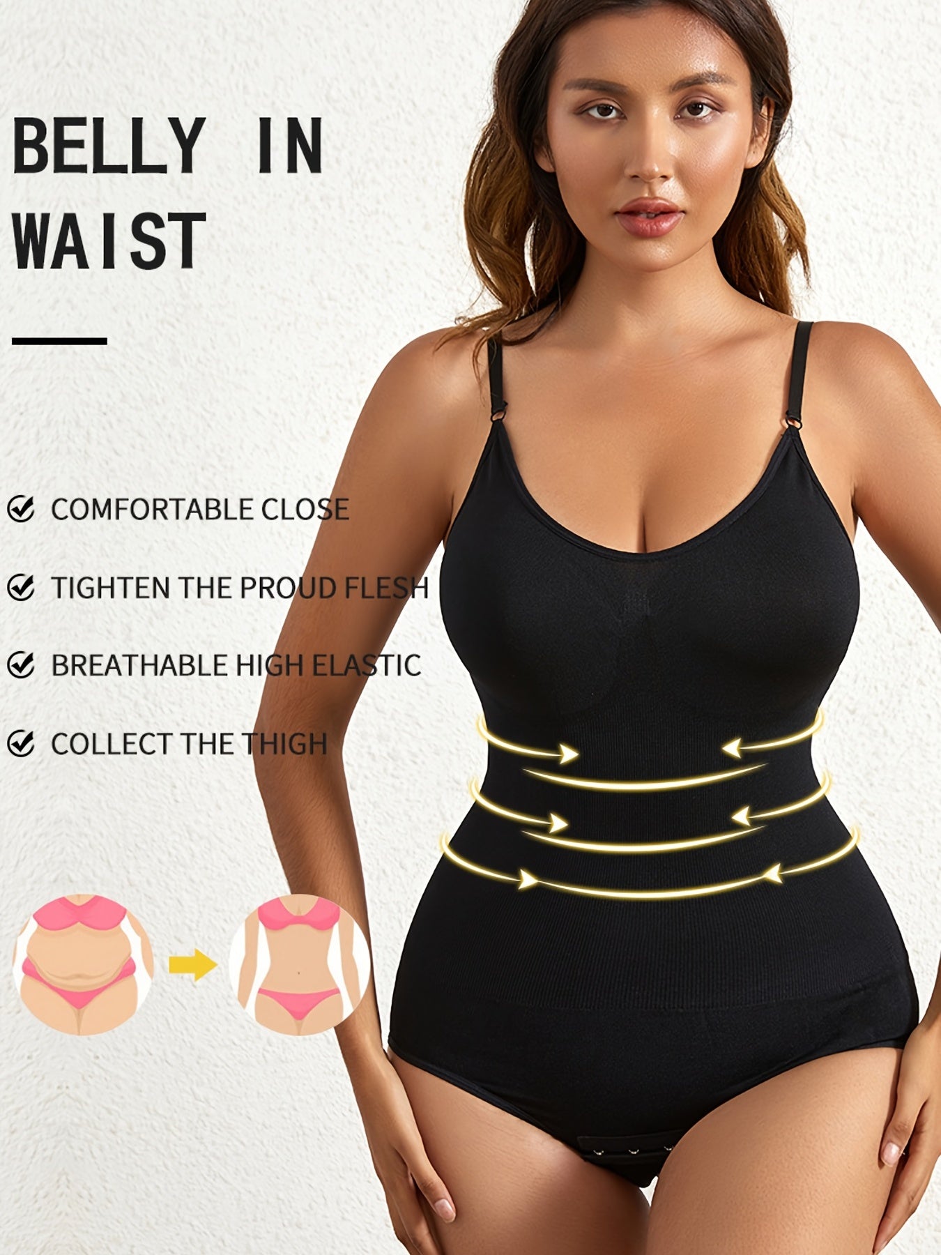 Tummy Control Butt Lifting Slip Jumpsuit One Piece Body Shaper