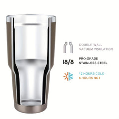 Green Plant Series Stainless Steel Tumbler Insulation Cup With Lid And Straw