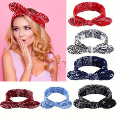 Vintage Boho Cross Knot Elastic Hairbands Non Slip Headbands