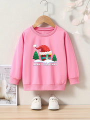 Christmas Gift Graphic Crew Neck Long Sleeve Sweatshirt for Kids