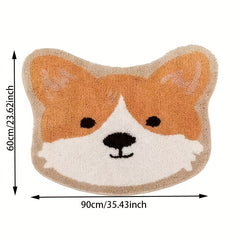 Dog Pattern Floor Mat Soft Plush Non-slip Bath Rug Machine Washable Bath Mat