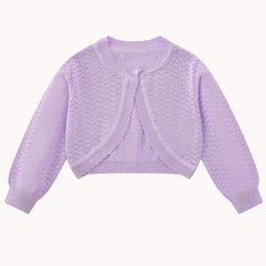 Girls Thin Knitwear Cotton Cardigan Sweater Long Sleeve Cover Up Button Closure