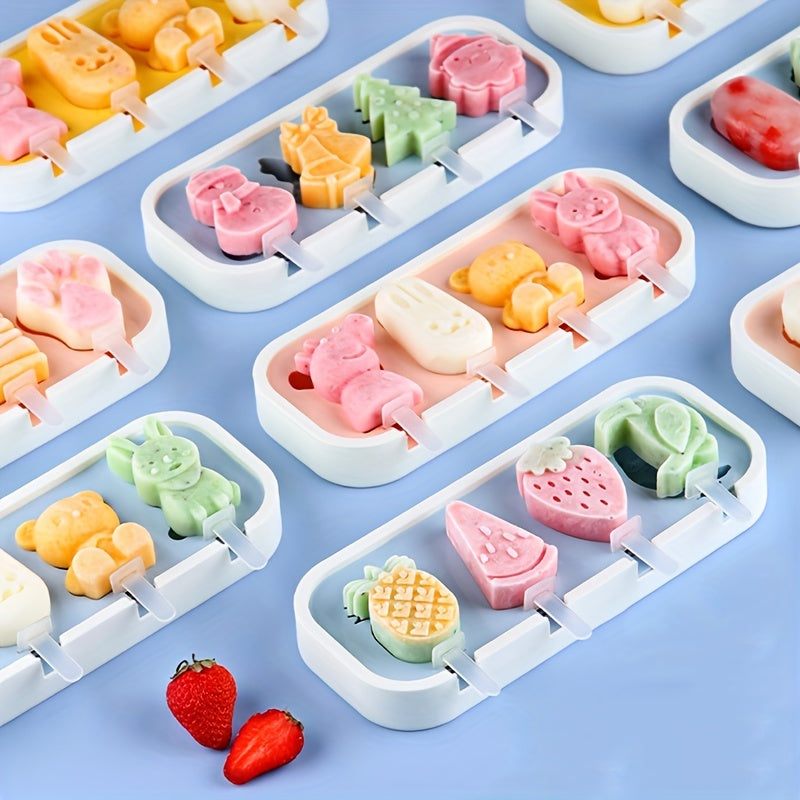 Cartoon Popsicle Mold Silicone Ice Pop Molds Summer Kitchen Gadgets
