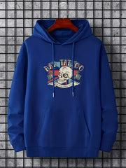 Men's Graphic Print Hoodie with Kangaroo Pocket