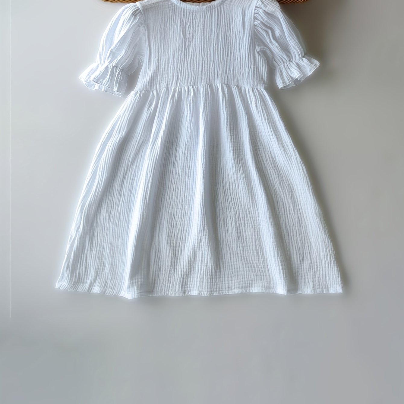 Girl's Summer Pleated Ruffle Sleeve Casual Dress