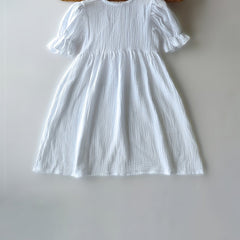 Girl's Summer Pleated Ruffle Sleeve Casual Dress