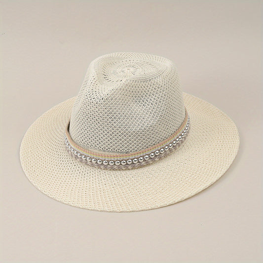 Men's Straw Sun Hat Large Brim Sunscreen Fishing Travel Beach Hat