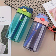 480ml Leakproof Cartoon Water Cup with Straw for Outdoor Sports