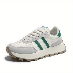 Women's Colorblock Platform Sneakers Lace Up Shoes Lightweight Running Shoes