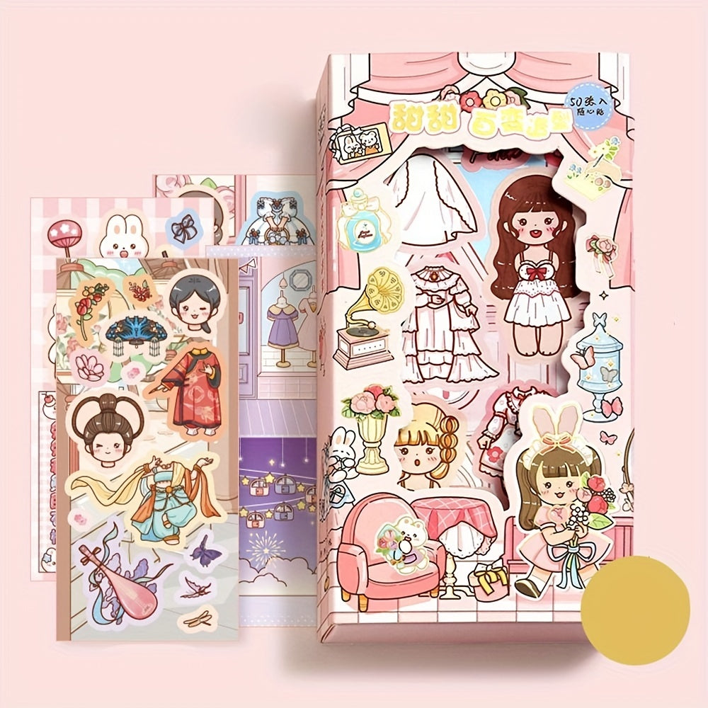 Adorable Girl Dress up Stickers for Crafts & Decoration