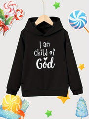 Girl Print Cotton Pullover Hooded Sweatshirt
