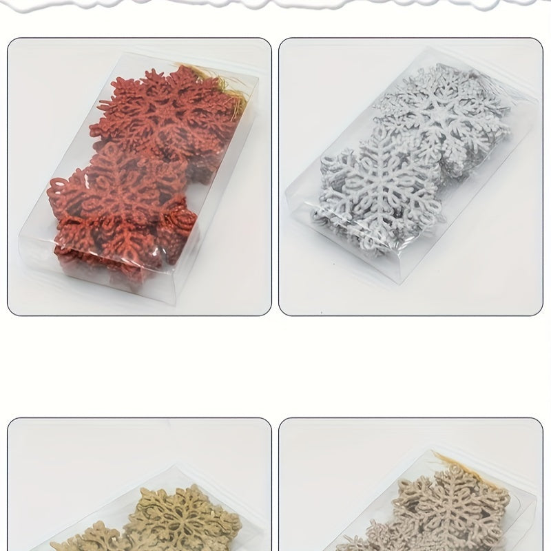 5pcs Glitter Snowflake Ornaments Christmas Tree Decoration