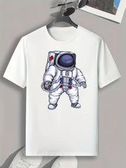 Astronaut Print Men's Graphic T-shirt for Summer