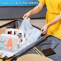 4pcs Clear Travel Toiletry Bags - Waterproof Makeup Organizers