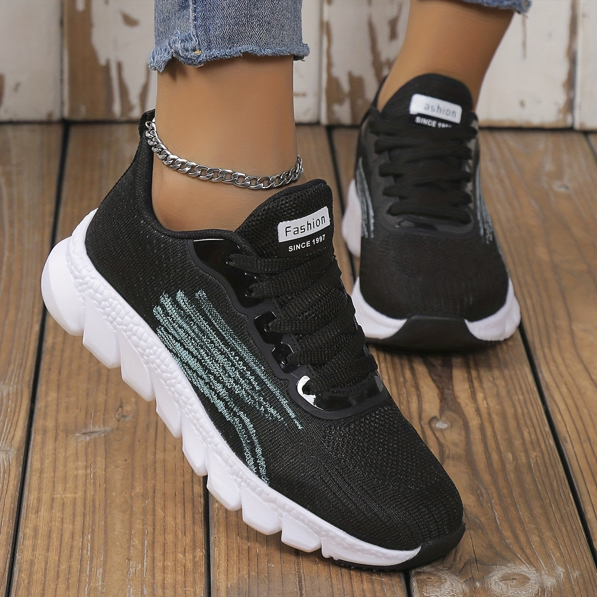 Women's Breathable Running Shoes Lace up Non Slip Sports Sneakers