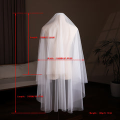 Double Layer Bride Wedding Veil Long Tailed Bride Accessories