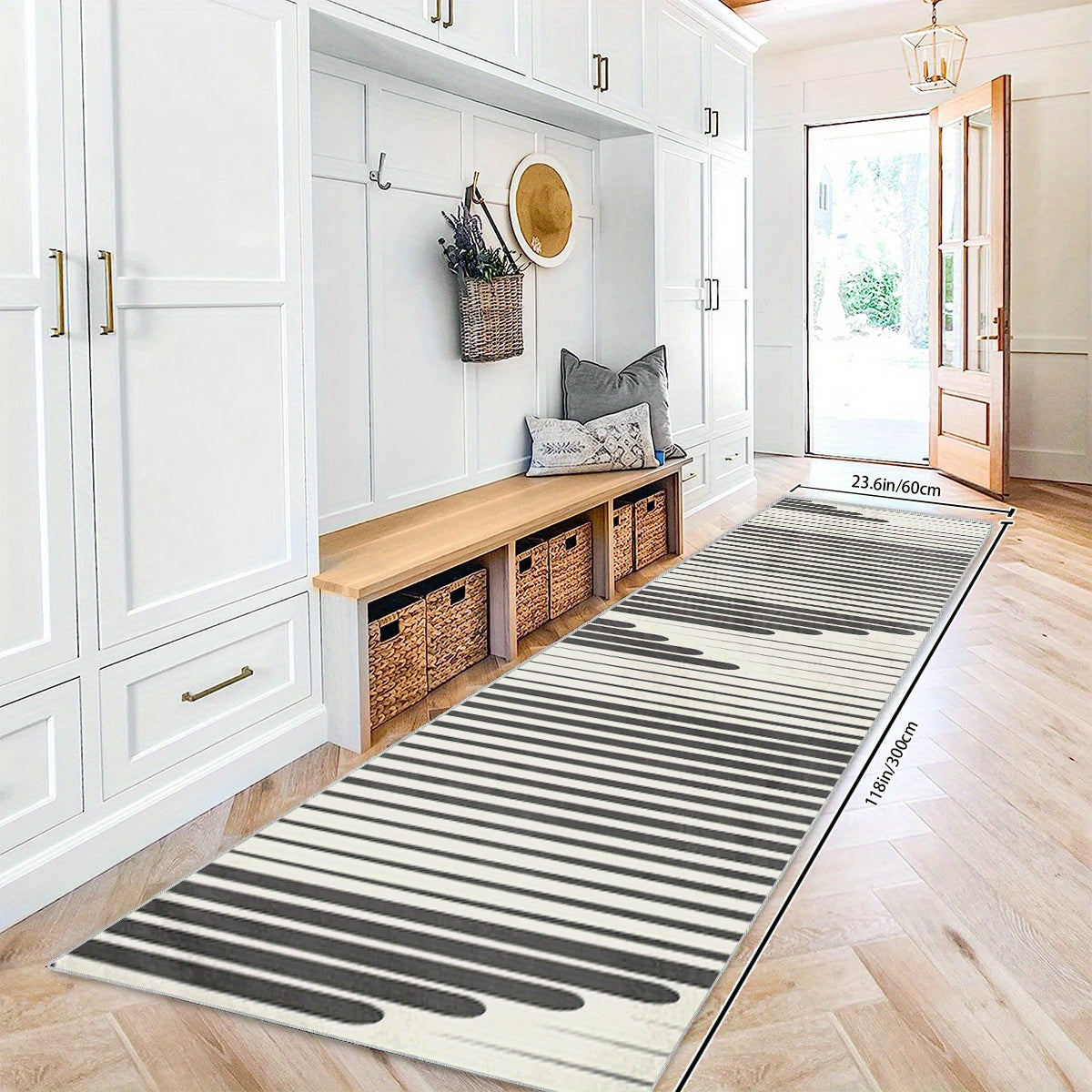 Soft Abstract Kitchen Rug Non Slip Machine Washable Durable