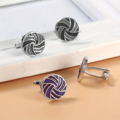 Round Gradient Drip Oil French Cufflinks Men's Shirt Suit Cuff Nails