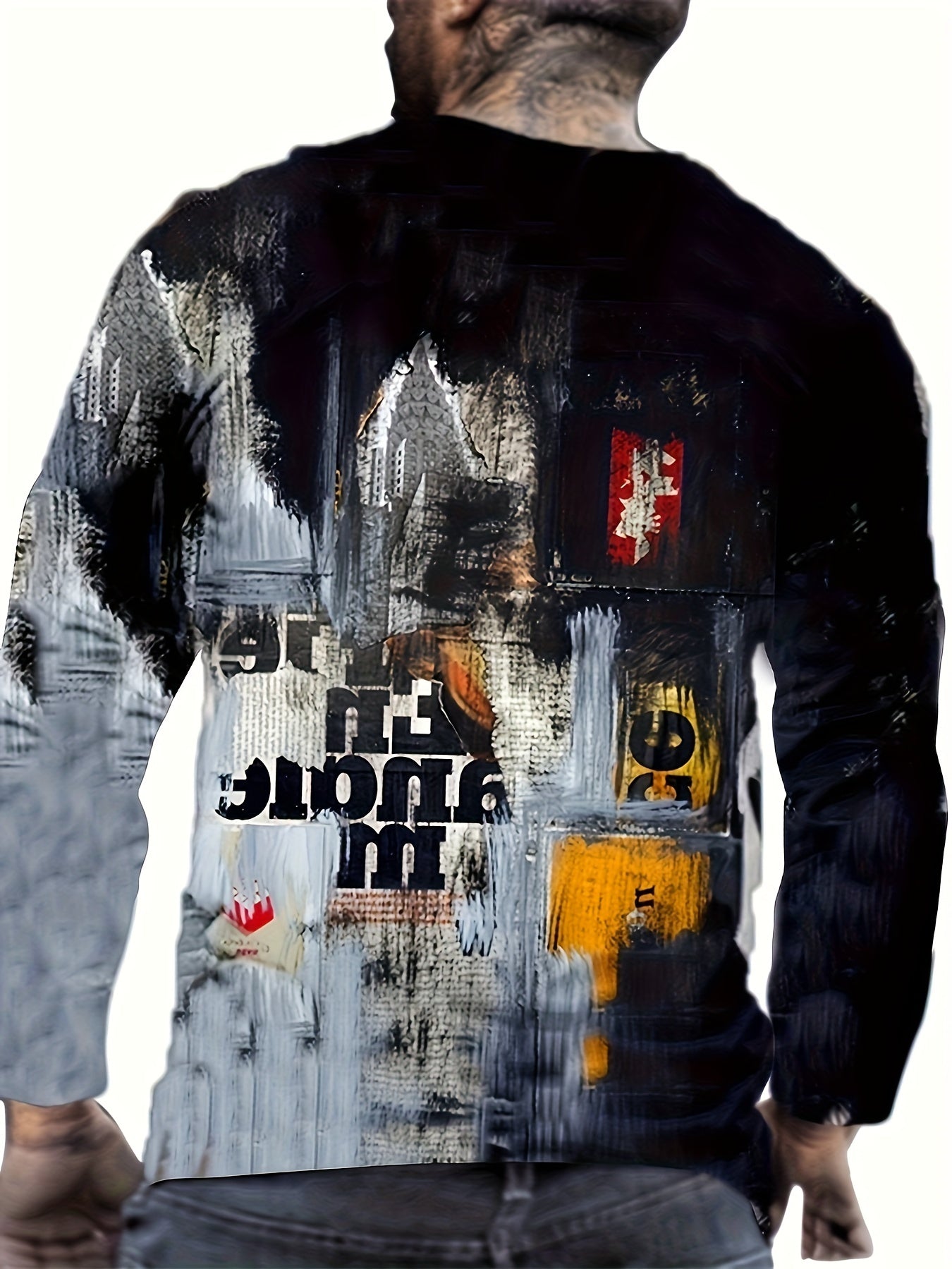3D Digital Print Men's Long Sleeve T shirt
