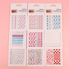 Colorful Eye Makeup Stickers Rhinestone & Pearl Decoration