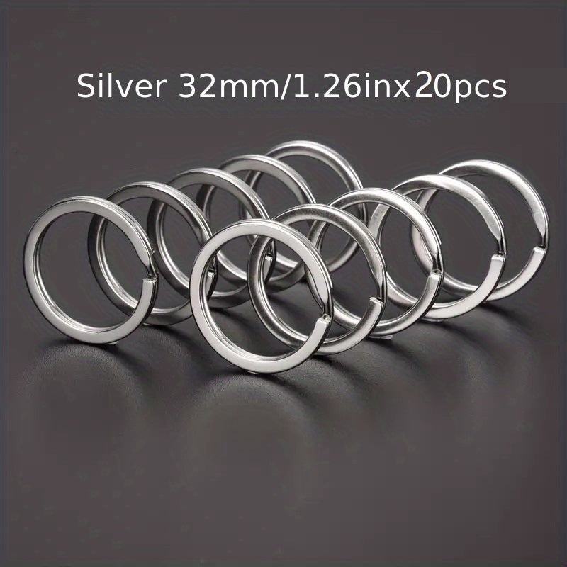 Stainless Steel Key Ring Flat Split Keychain Carabiners